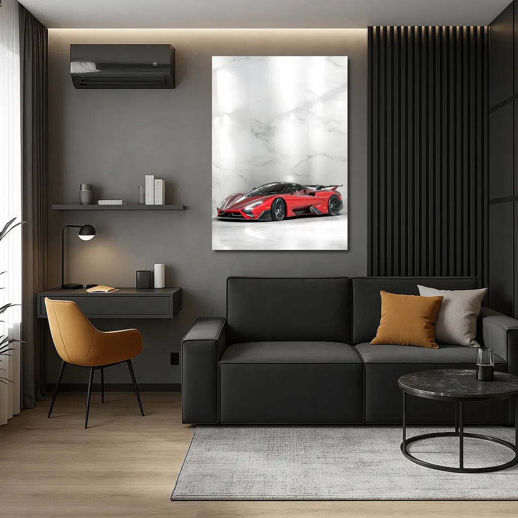 SSC North America Supercar Marble White Showroom – Wall Art