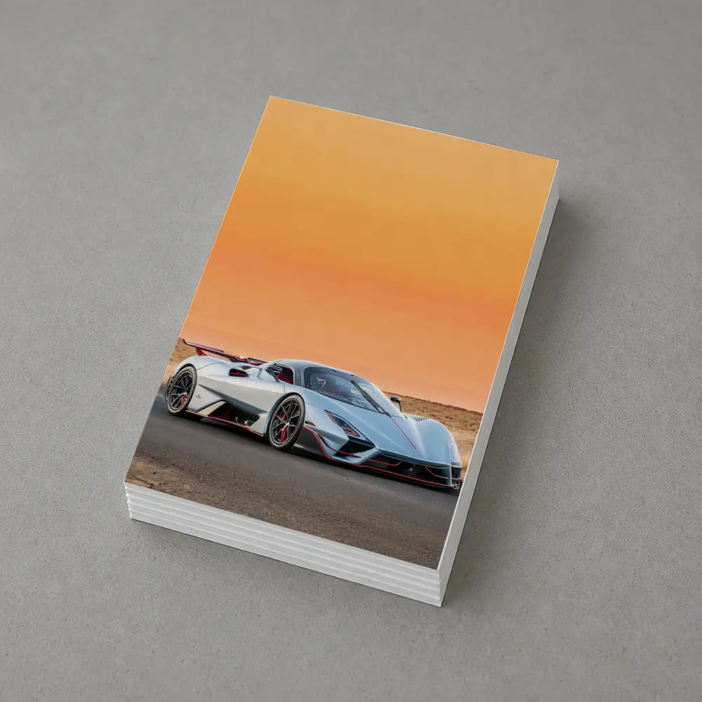 SSC Tuatara Supercar Desert Sunset Road – Postcards