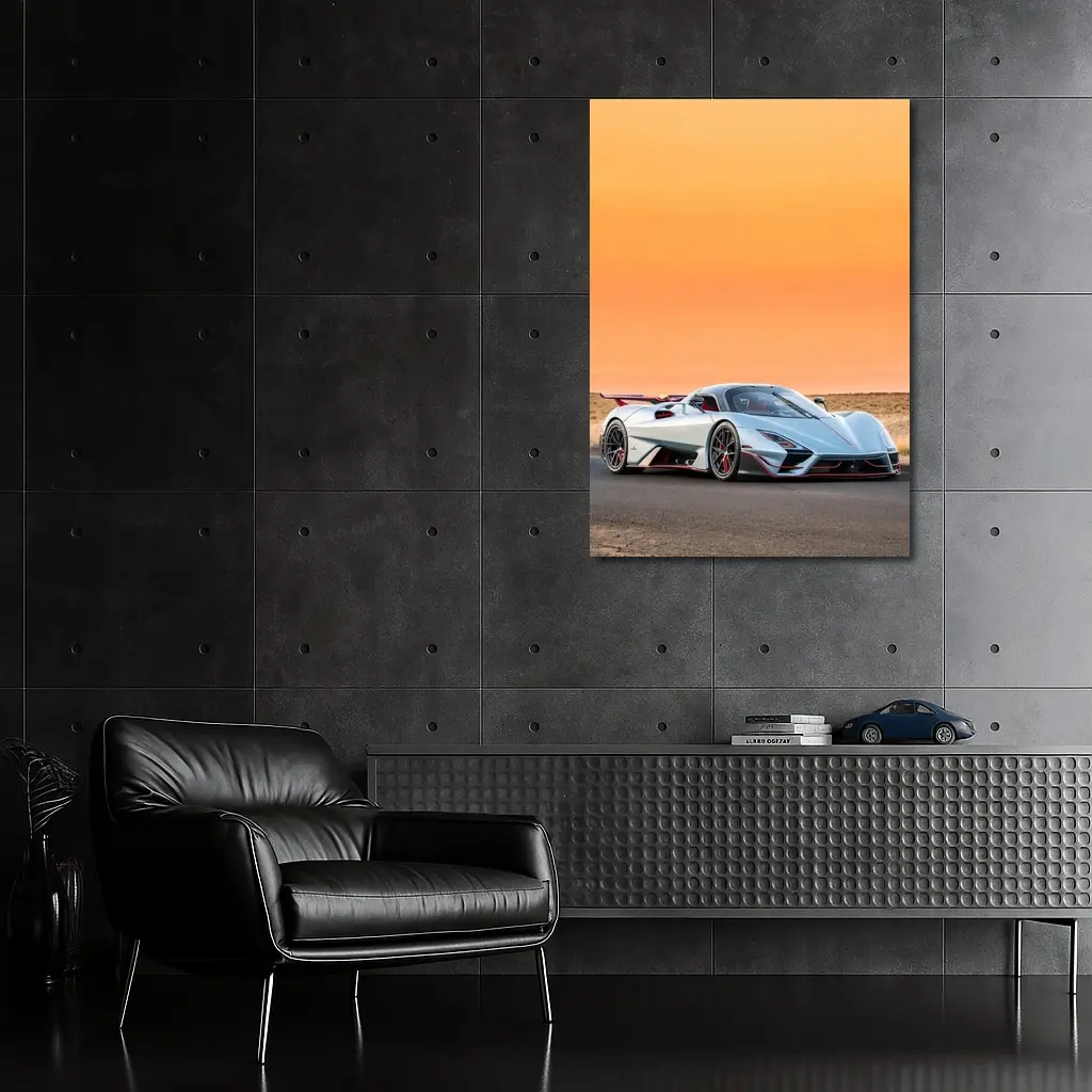SSC Tuatara Supercar Desert Sunset Road – Wall Art