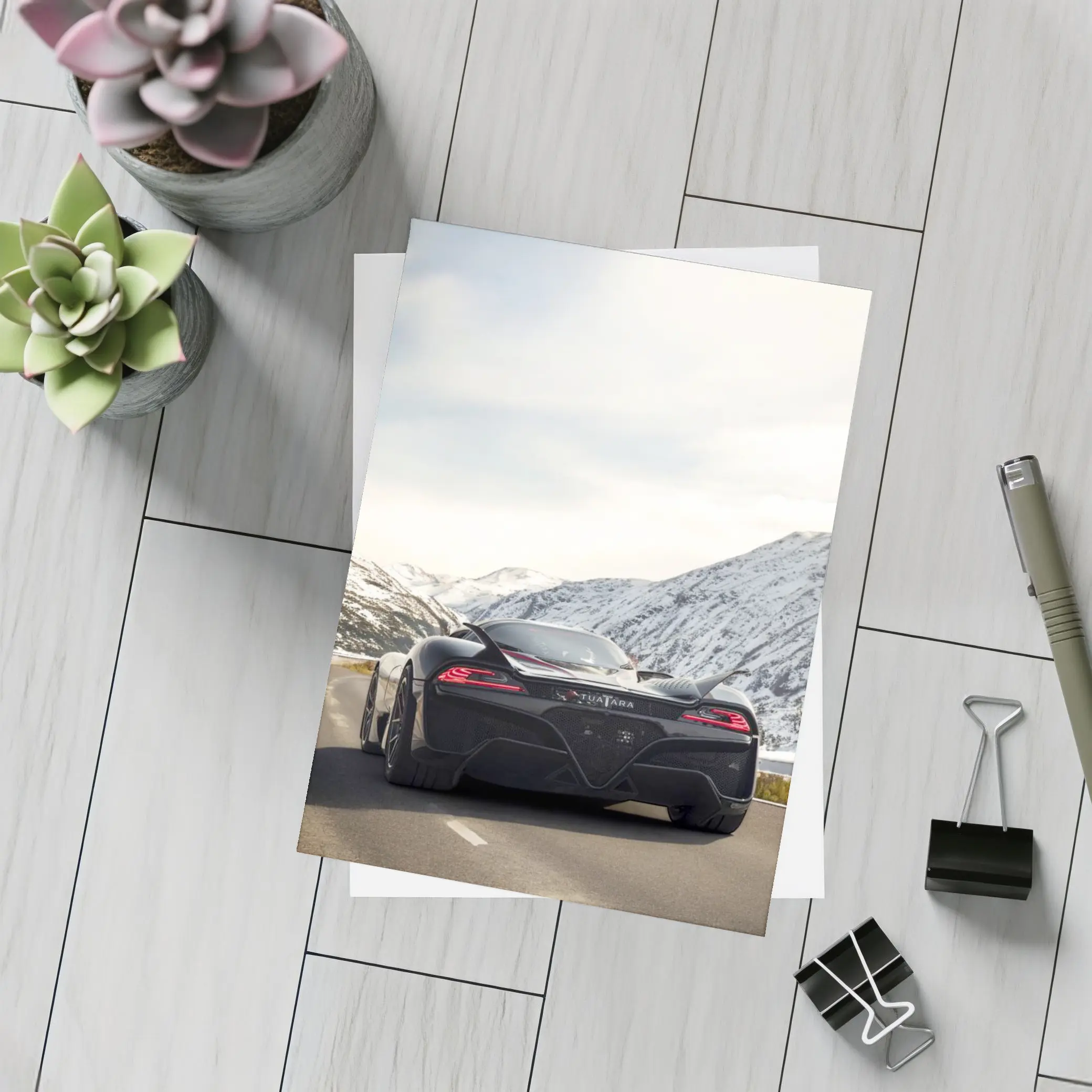 SSC Tuatara Supercar Snowy Mountain Road – Postcards