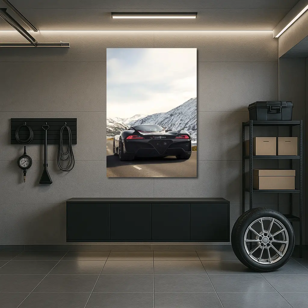 SSC Tuatara Supercar Snowy Mountain Road – Wall Art