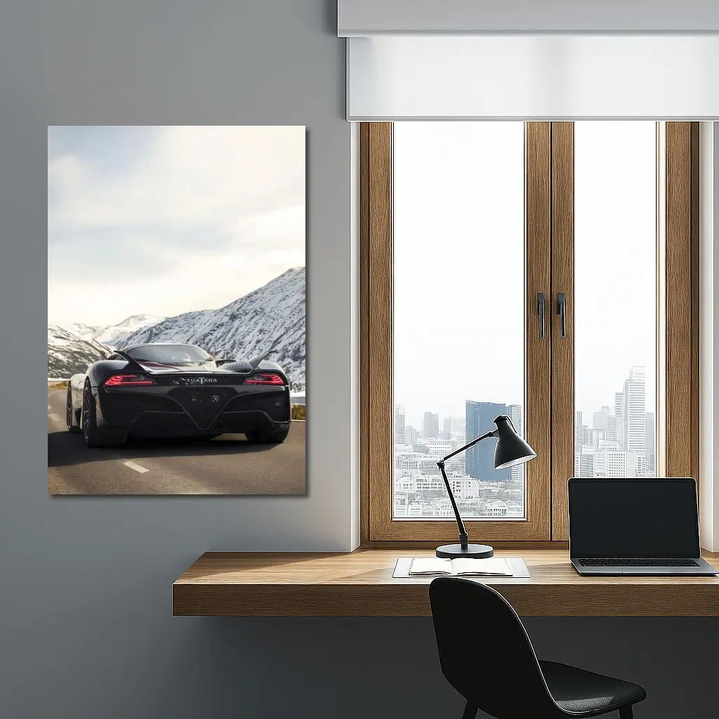 SSC Tuatara Supercar Snowy Mountain Road – Wall Art