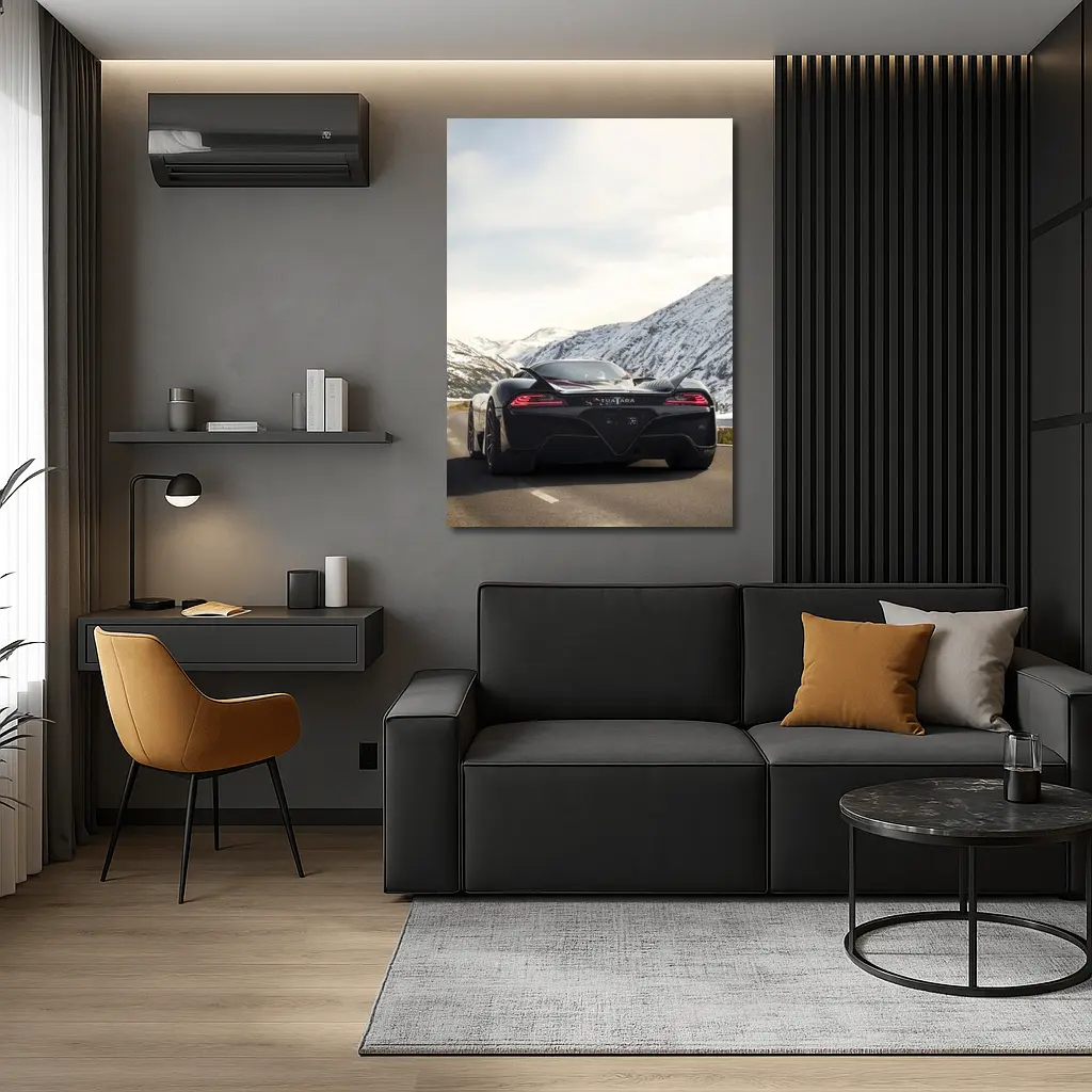 SSC Tuatara Supercar Snowy Mountain Road – Wall Art