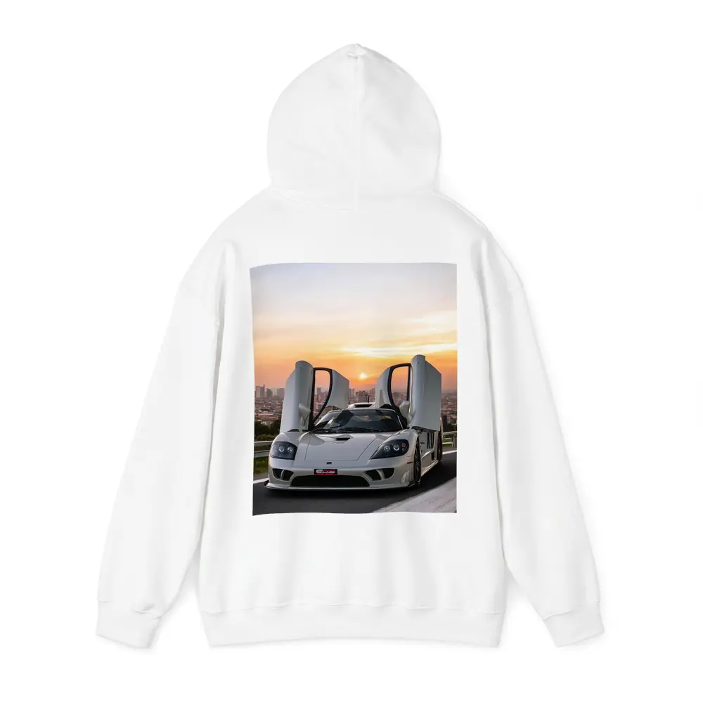 Saleen S7 White Supercar City Sunset – Hoodies