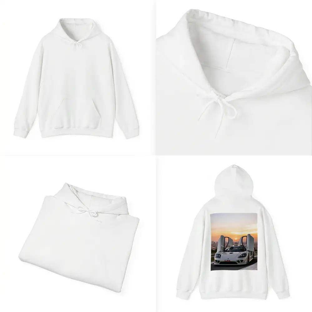 Saleen S7 White Supercar City Sunset – Hoodies