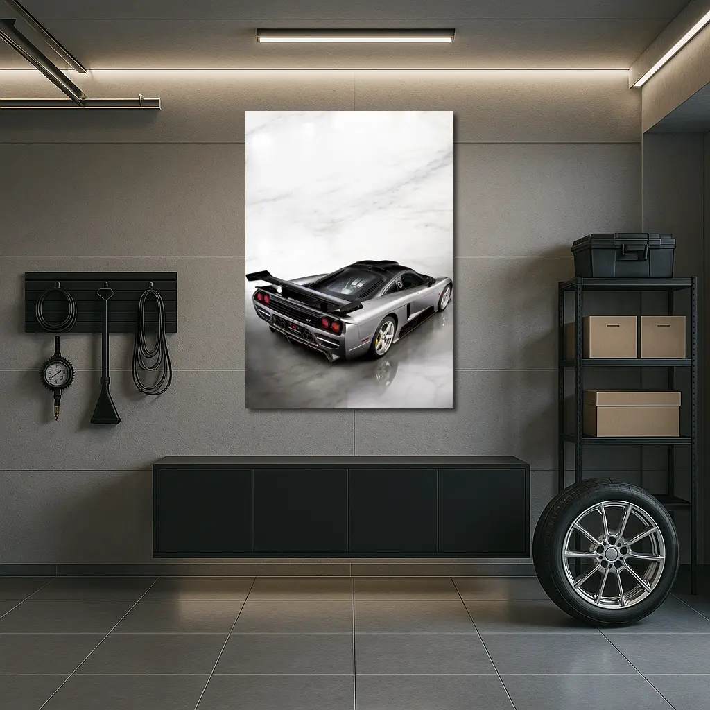 Saleen S7 Supercar Silver Marble Studio – Wall Art
