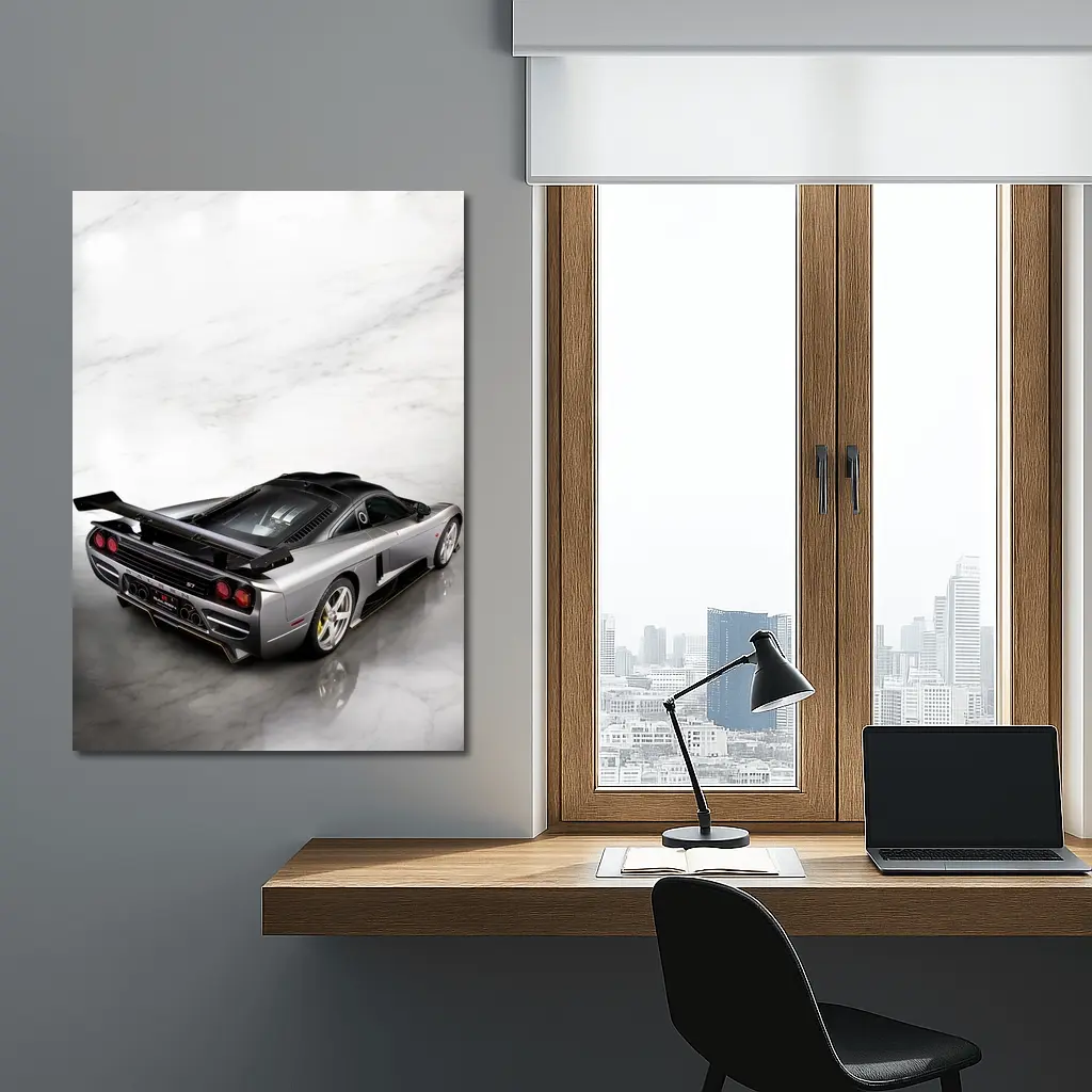 Saleen S7 Supercar Silver Marble Studio – Wall Art