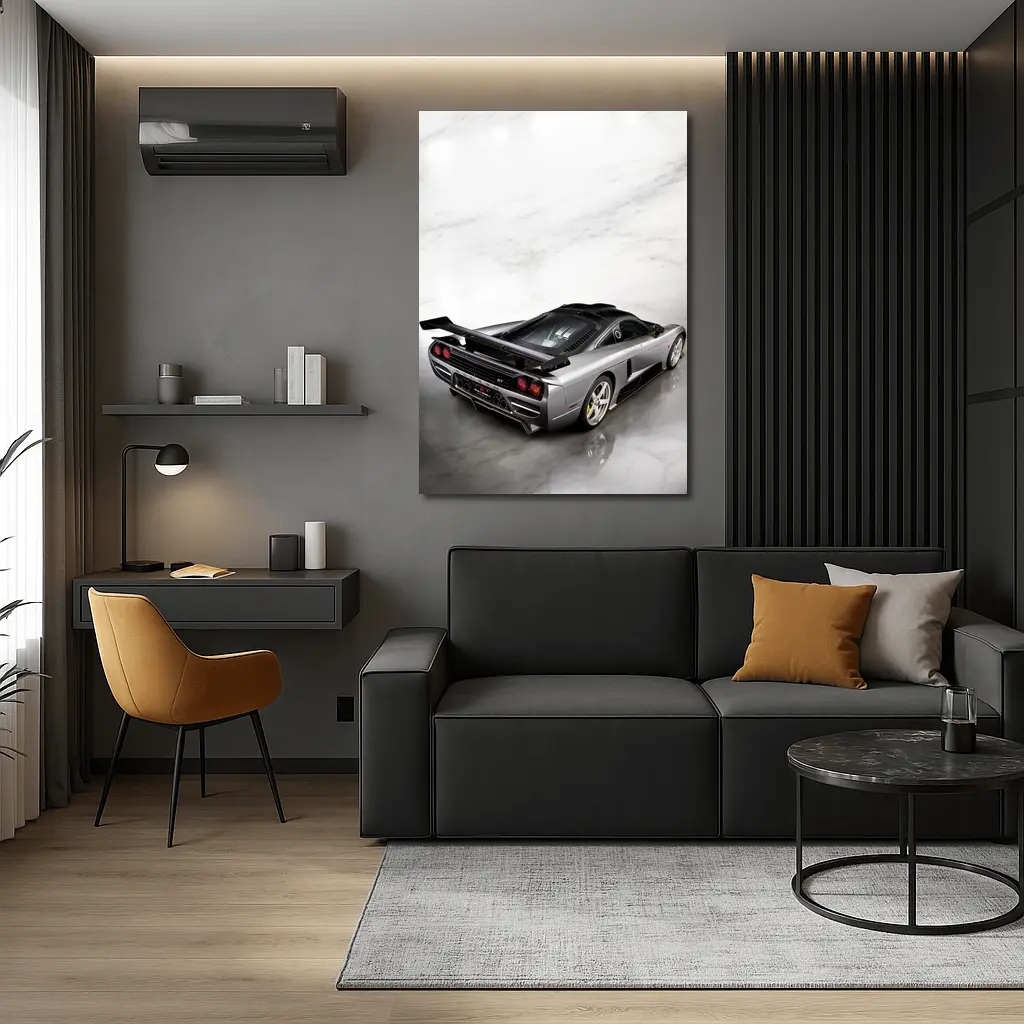 Saleen S7 Supercar Silver Marble Studio – Wall Art