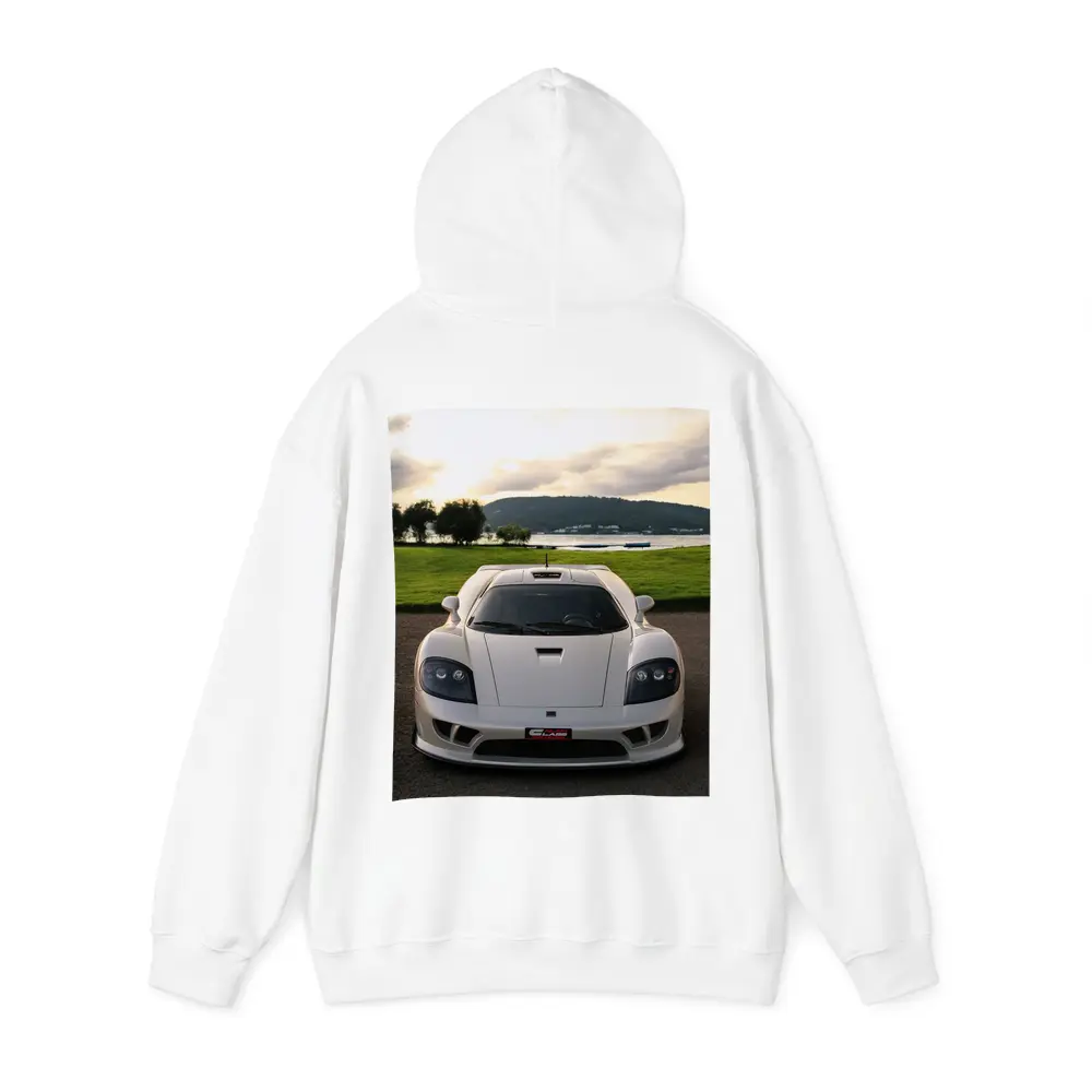 Saleen S7 White Supercar Lake Backdrop – Hoodies