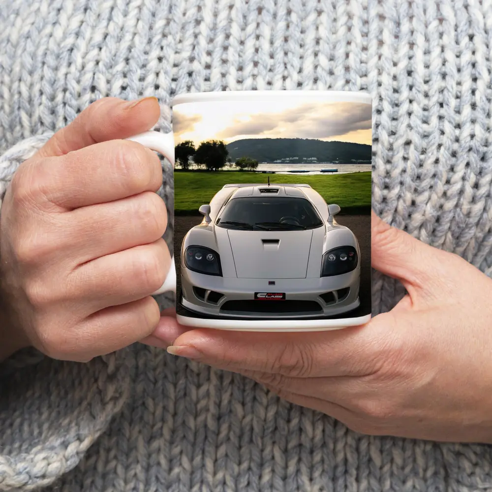 Saleen S7 White Supercar Lake Backdrop – Mugs