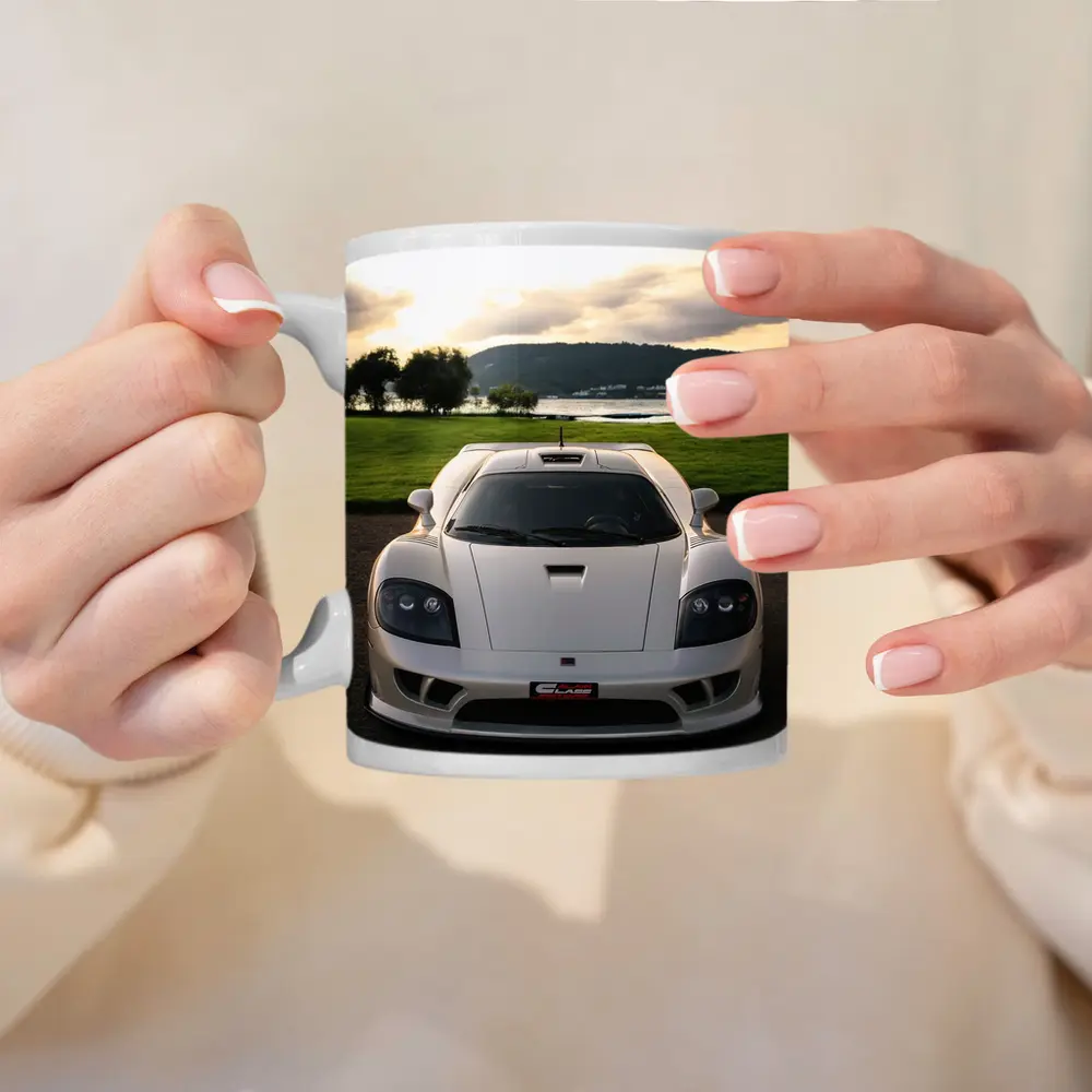 Saleen S7 White Supercar Lake Backdrop – Mugs