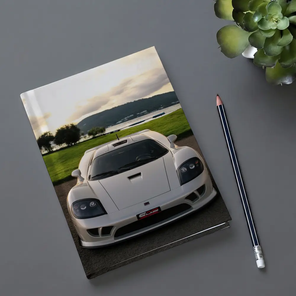 Saleen S7 White Supercar Lake Backdrop – Notebooks