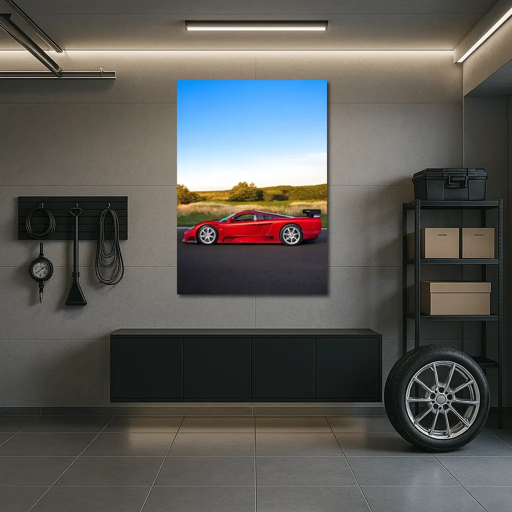 Saleen S7 Red Supercar Open Road Sunset – Wall Art