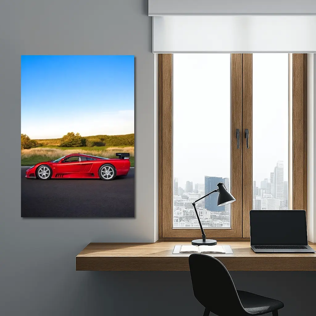 Saleen S7 Red Supercar Open Road Sunset – Wall Art