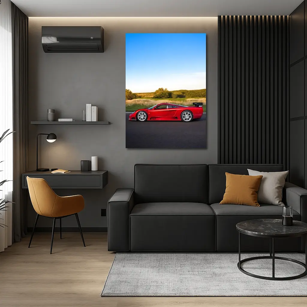 Saleen S7 Red Supercar Open Road Sunset – Wall Art