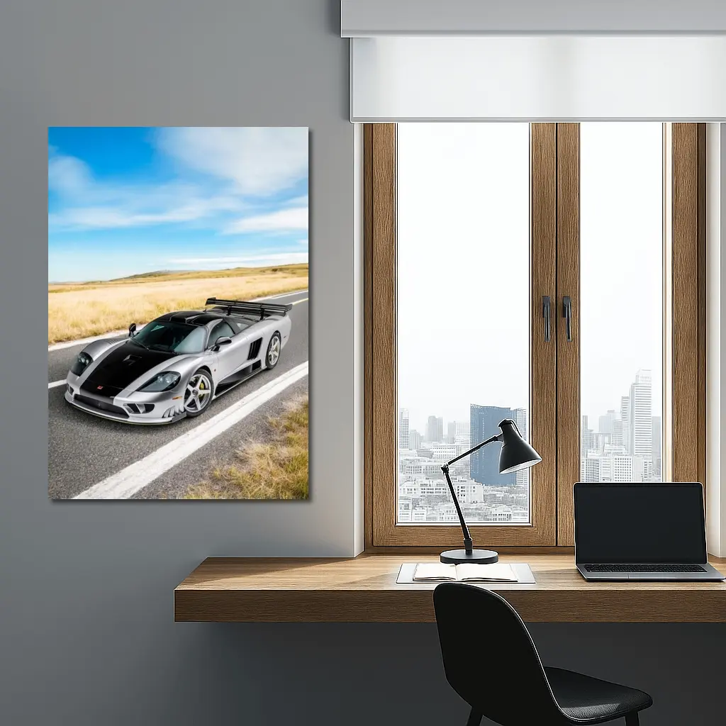Saleen S7 Supercar On Open Country Road – Wall Art