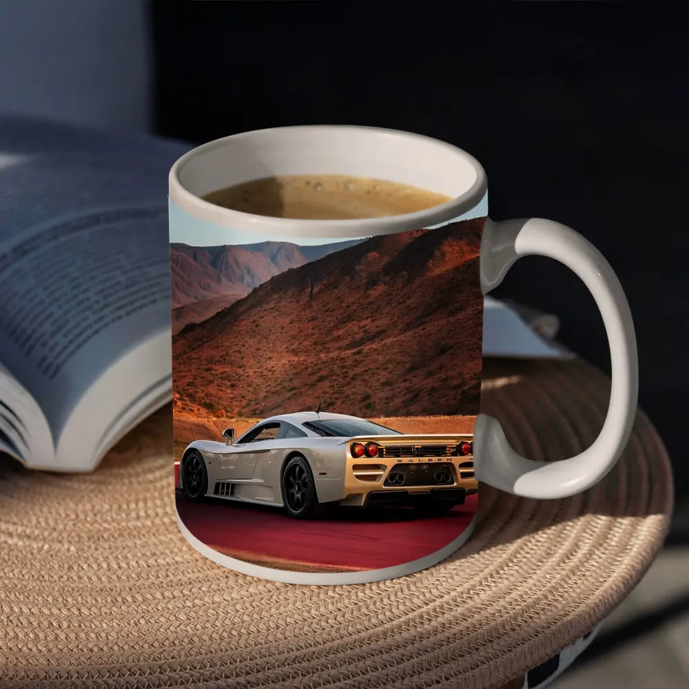 Saleen S7 Supercar On Red Racetrack – Mugs