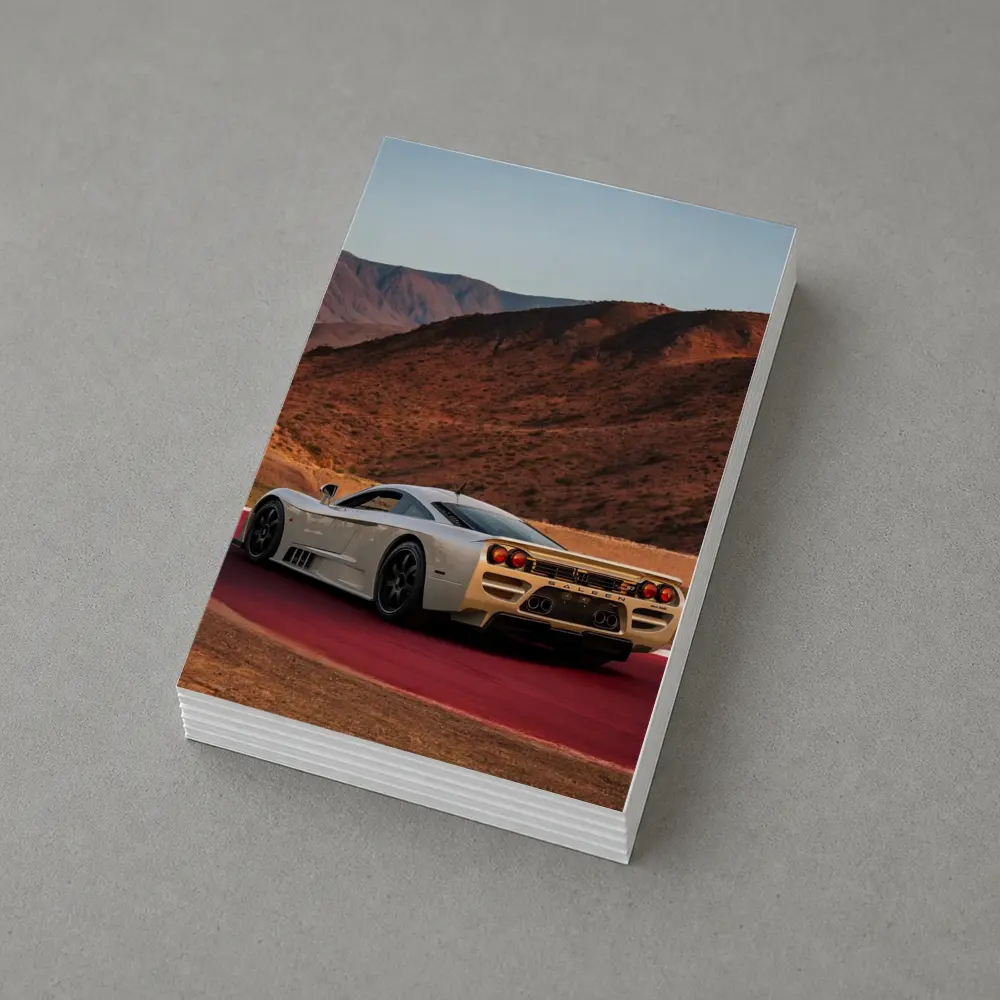 Saleen S7 Supercar On Red Racetrack – Postcards