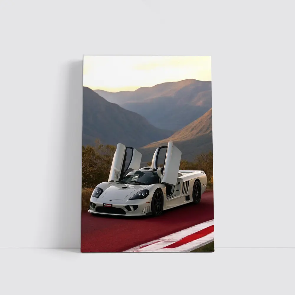 Saleen S7 White Supercar Mountain Backdrop – Wall Art