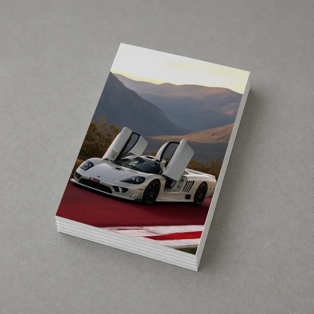 Saleen S7 White Supercar Mountain Backdrop – Postcards