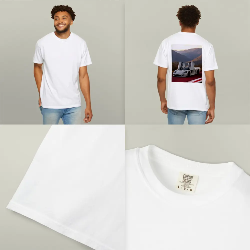 Saleen S7 White Supercar Mountain Backdrop – T-Shirts