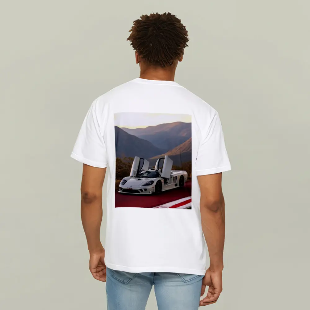 Saleen S7 White Supercar Mountain Backdrop – T-Shirts