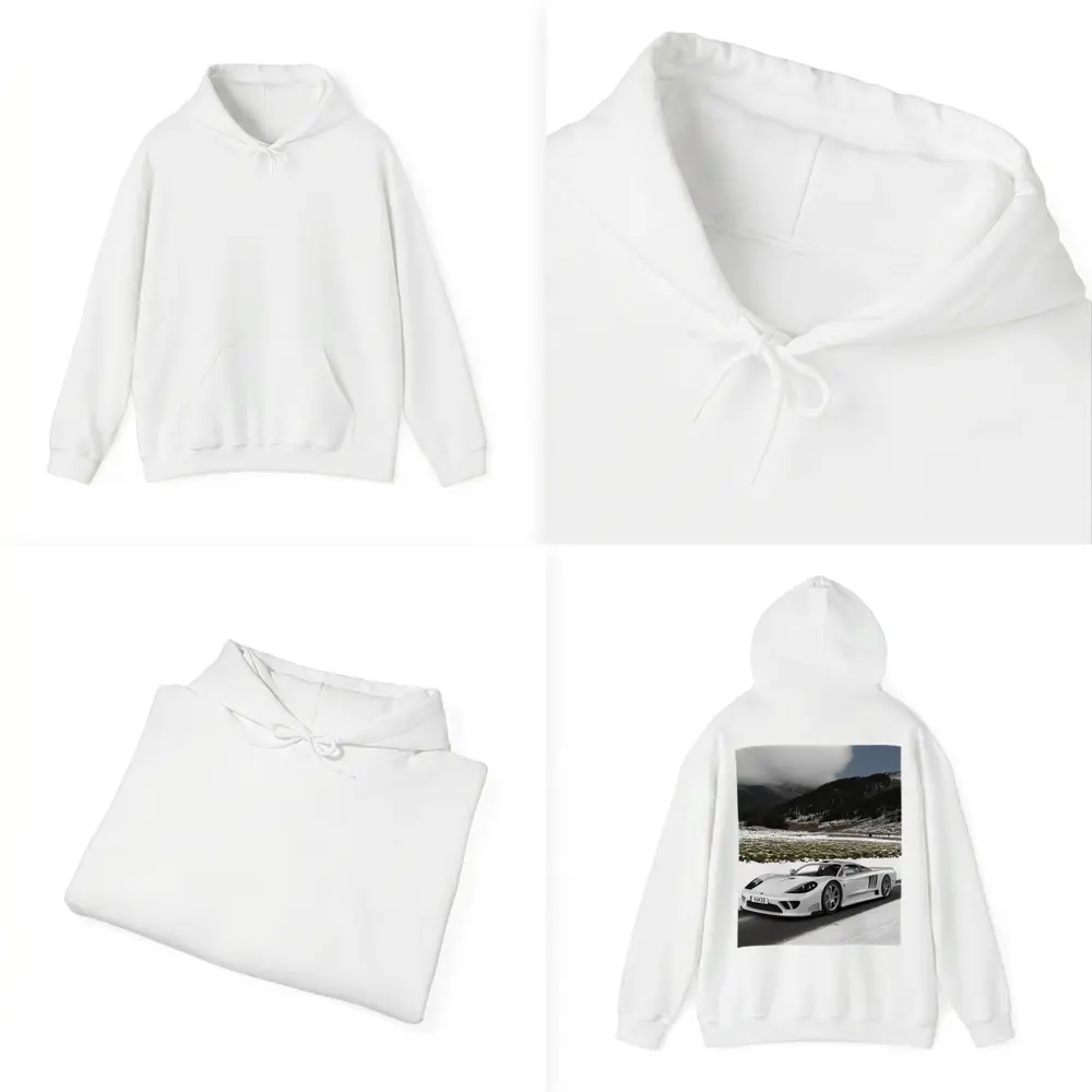 Saleen S7 White Supercar Snowy Road – Hoodies