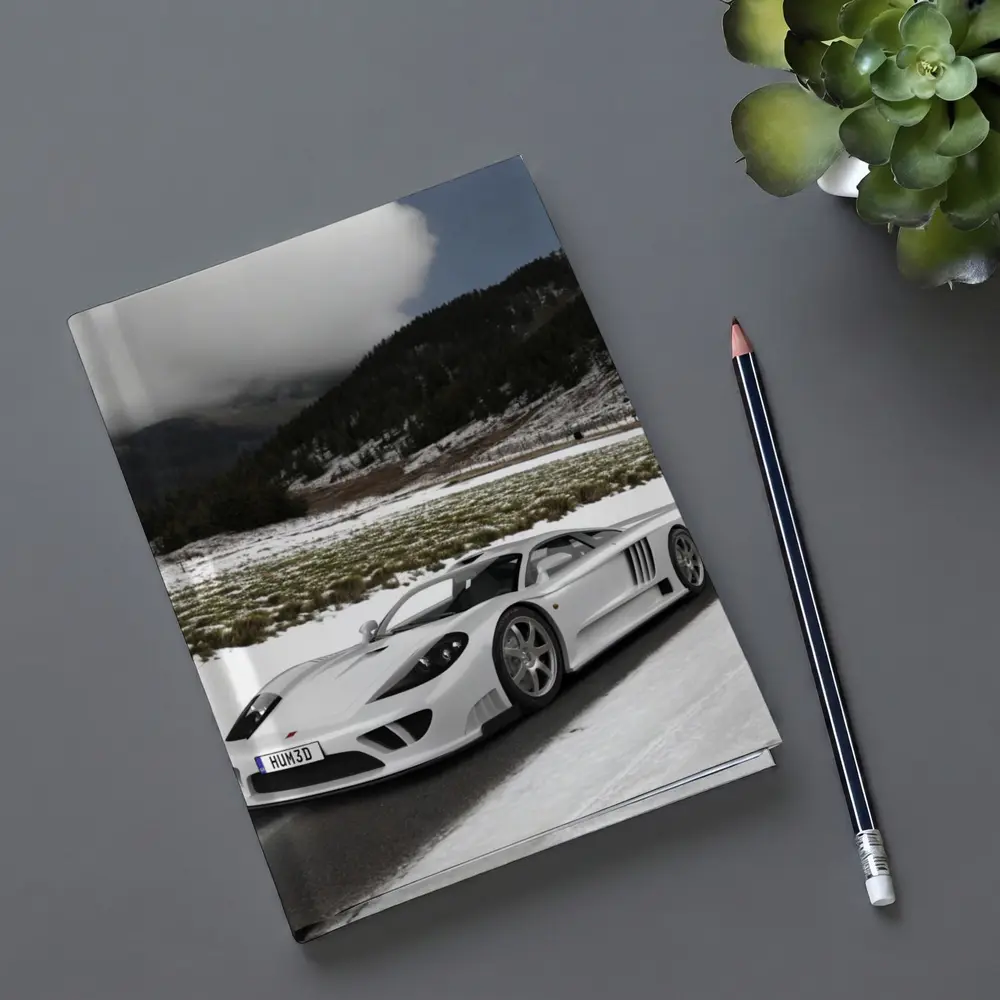 Saleen S7 White Supercar Snowy Road – Notebooks