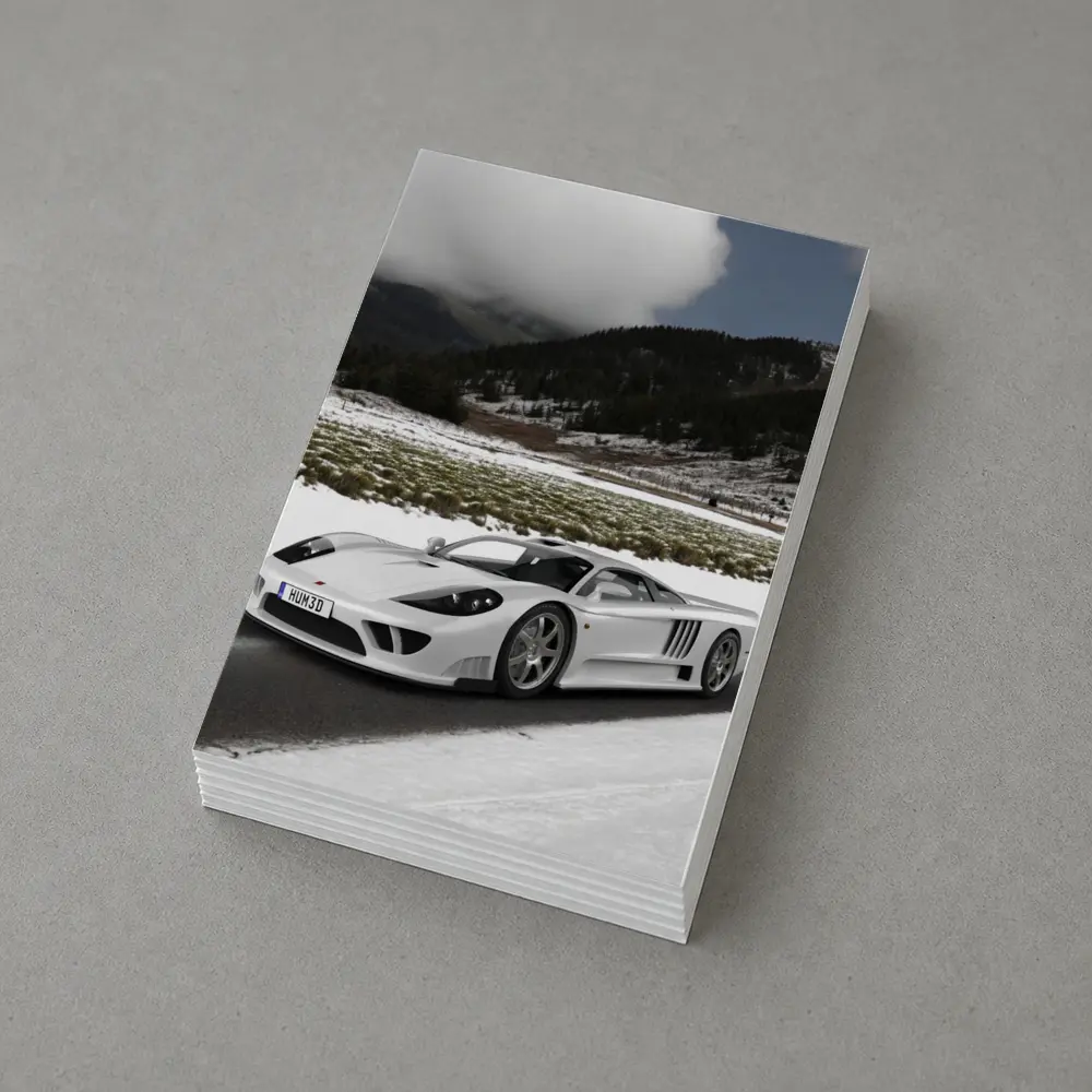 Saleen S7 White Supercar Snowy Road – Postcards