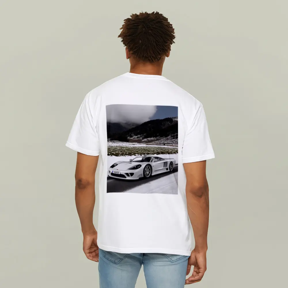 Saleen S7 White Supercar Snowy Road – T-Shirts