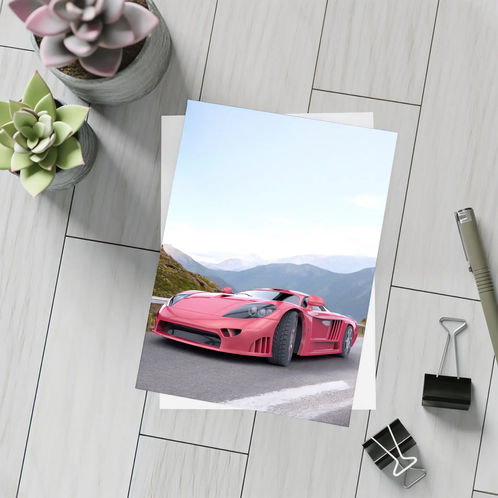 Saleen S7 Red Supercar Mountain Road – Postcards