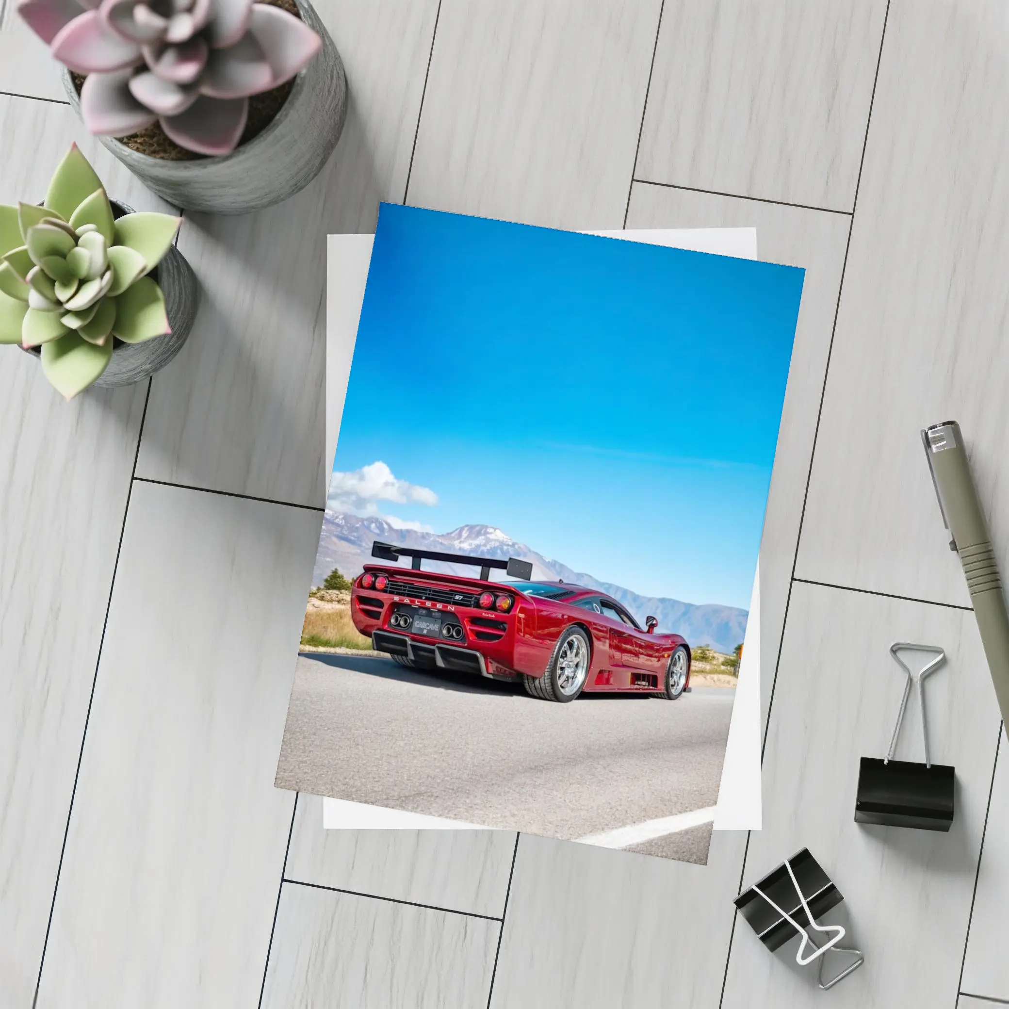 Saleen S7 Red Supercar Mountain Road – Postcards