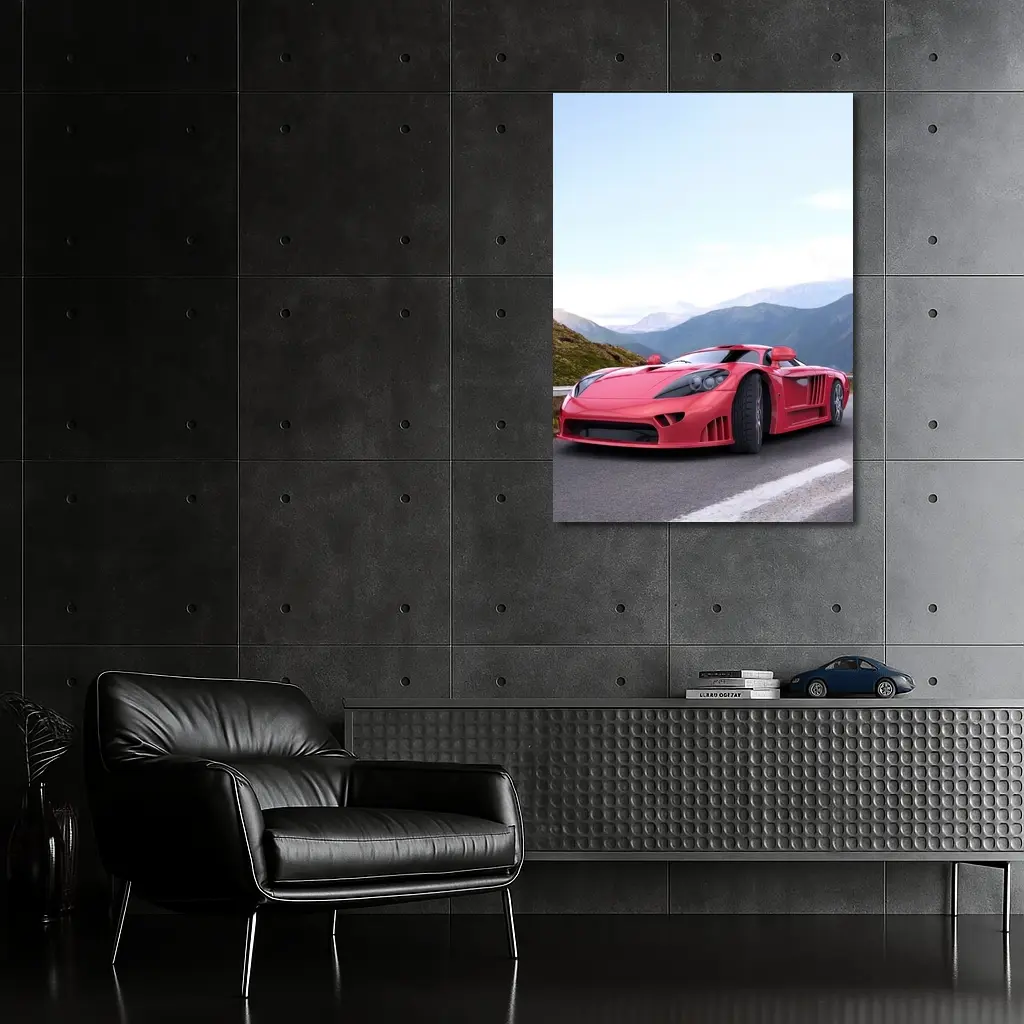 Saleen S7 Red Supercar Mountain Road – Wall Art