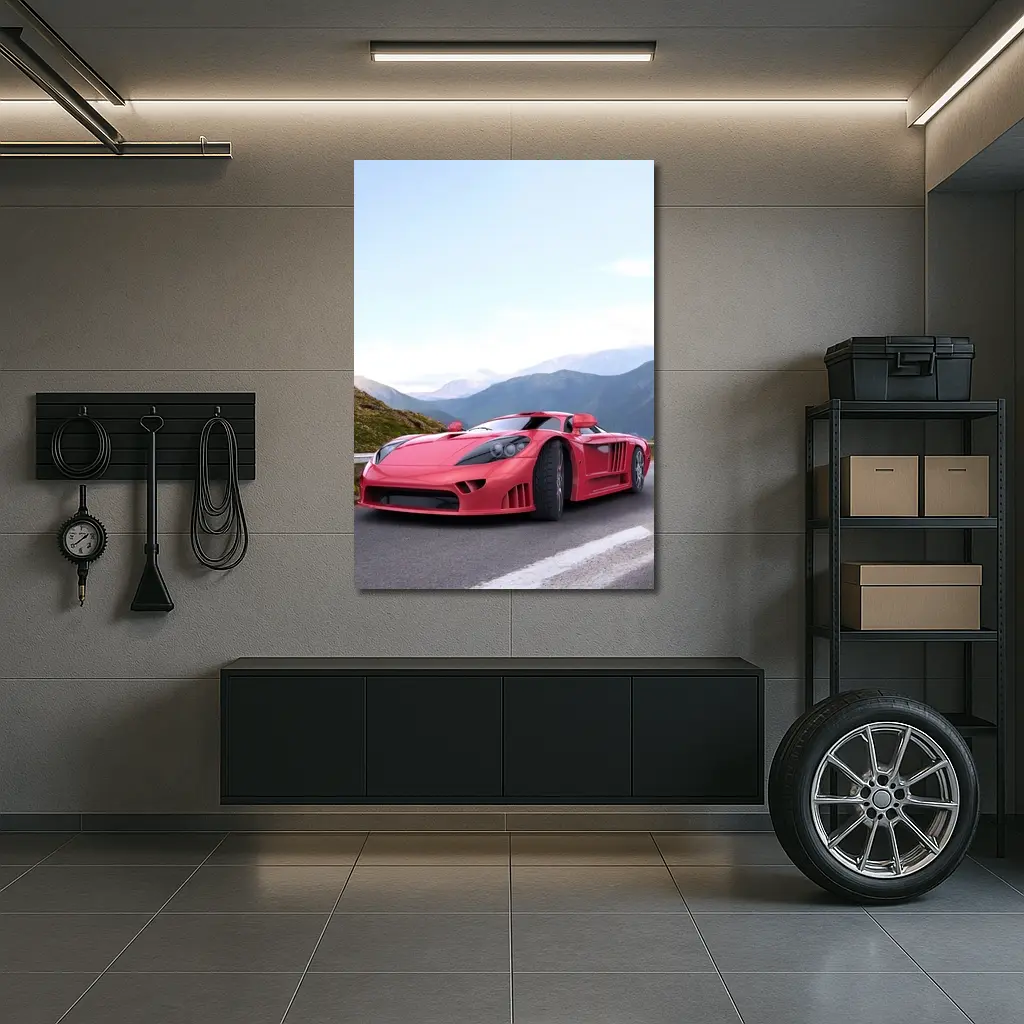 Saleen S7 Red Supercar Mountain Road – Wall Art