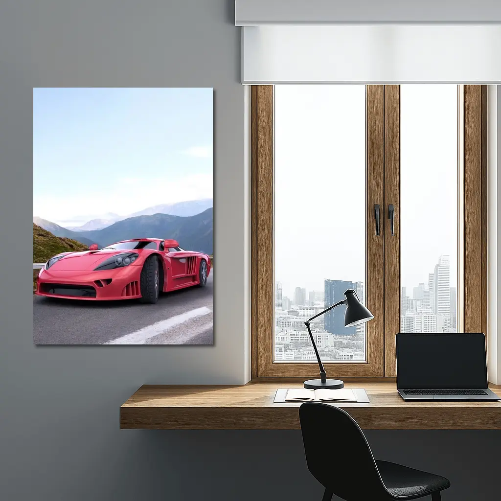 Saleen S7 Red Supercar Mountain Road – Wall Art