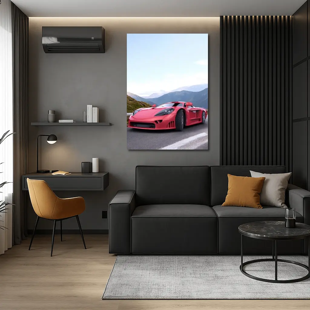 Saleen S7 Red Supercar Mountain Road – Wall Art