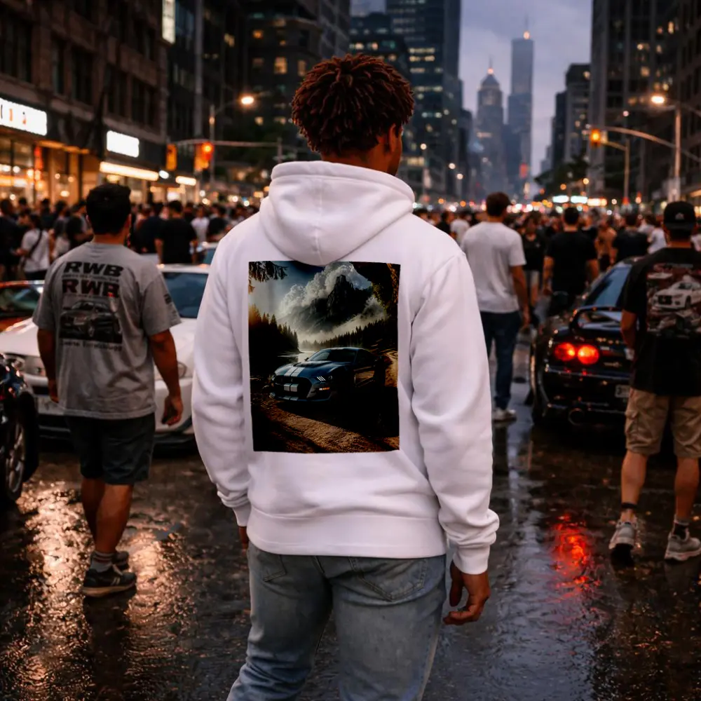 Ford Mustang Shelby GT500 Mountain Forest Scene – Hoodies