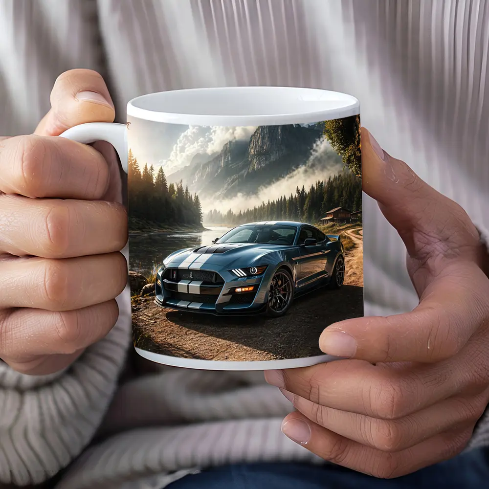 Ford Mustang Shelby GT500 Mountain Forest Scene – Mugs