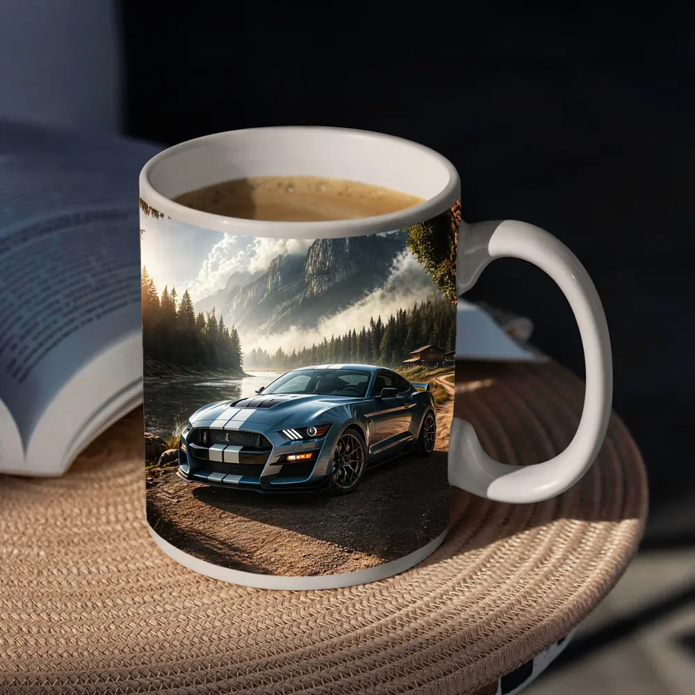 Ford Mustang Shelby GT500 Mountain Forest Scene – Mugs
