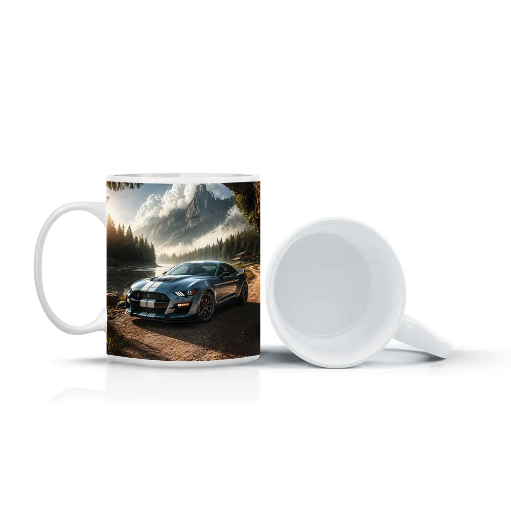 Ford Mustang Shelby GT500 Mountain Forest Scene – Mugs