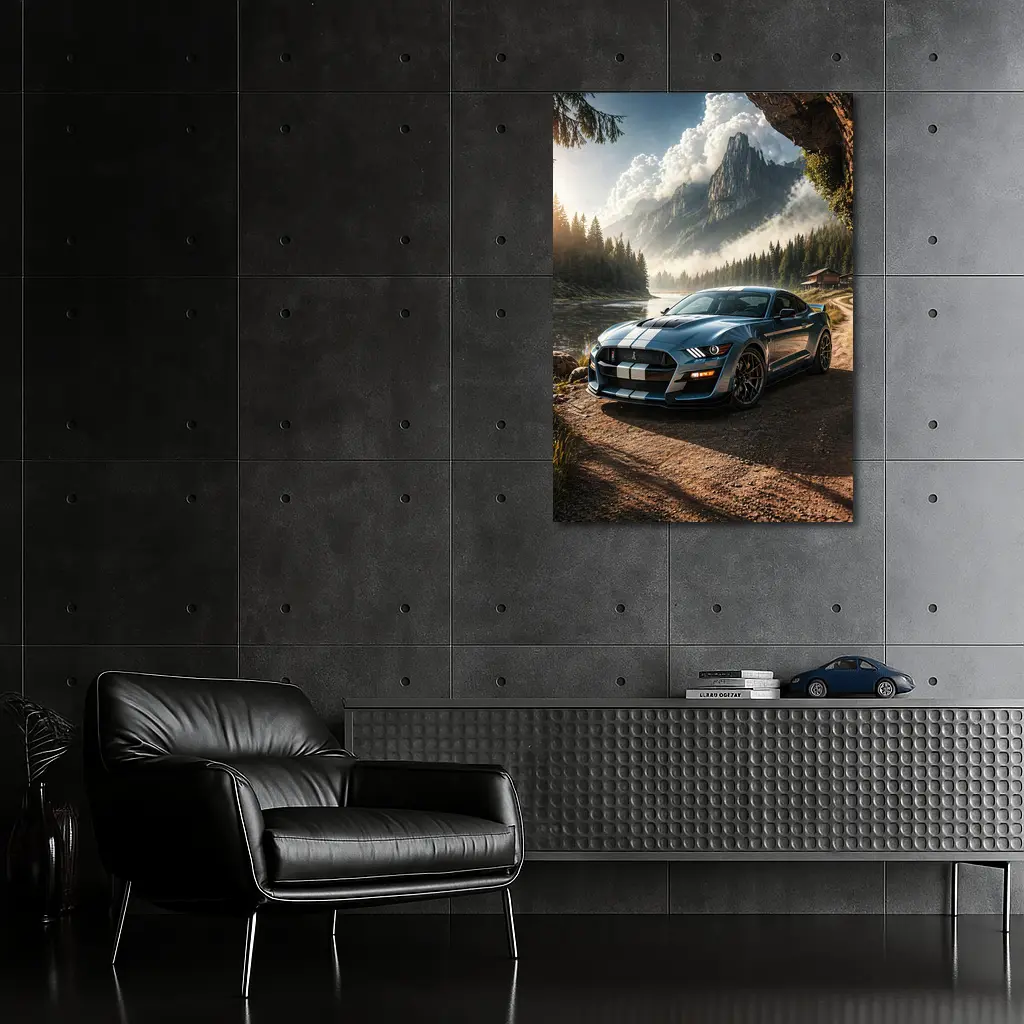 Ford Mustang Shelby GT500 Mountain Forest Scene – Wall Art