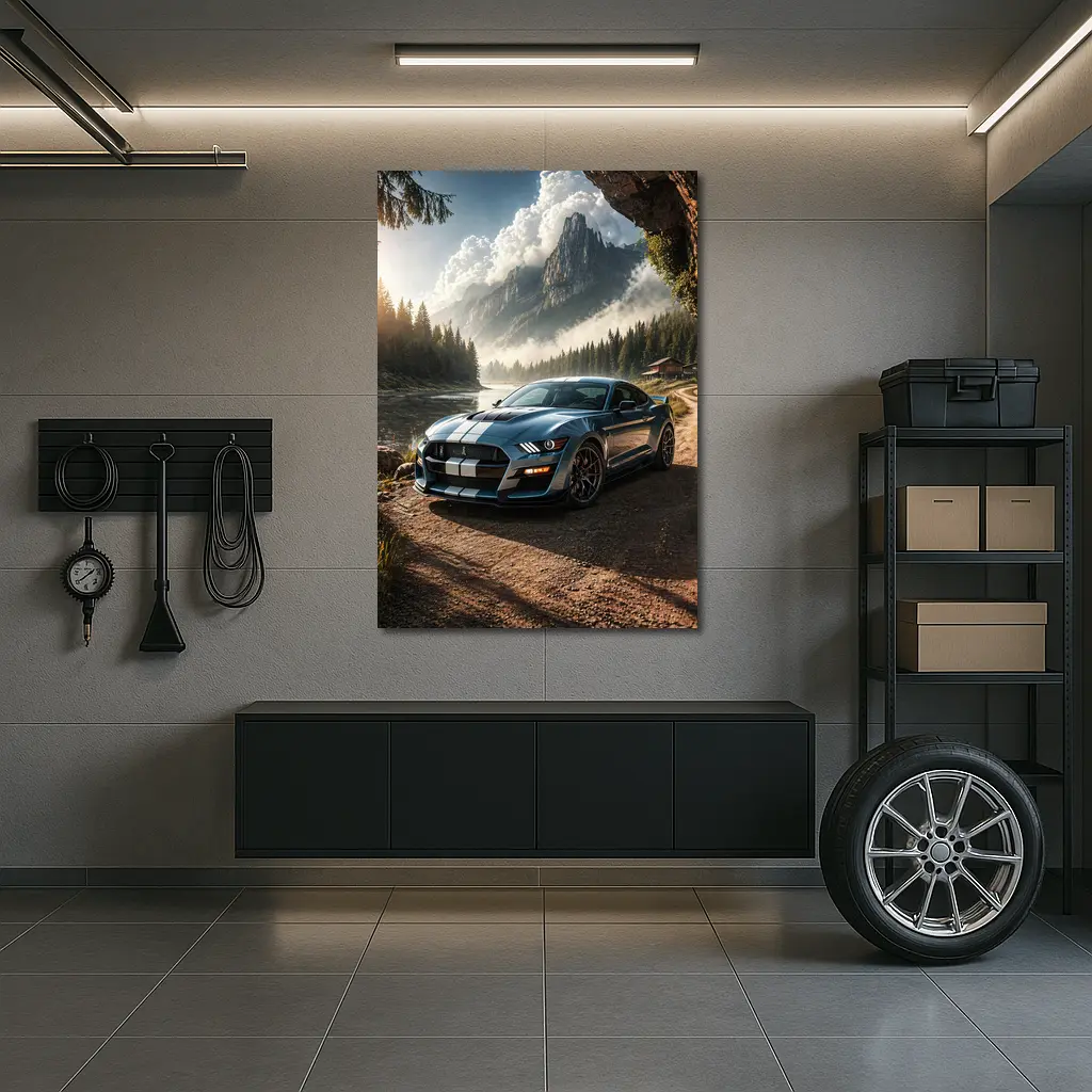 Ford Mustang Shelby GT500 Mountain Forest Scene – Wall Art
