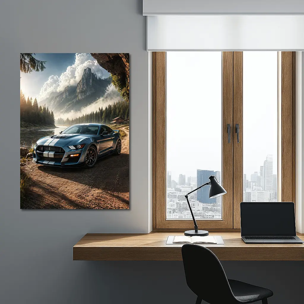 Ford Mustang Shelby GT500 Mountain Forest Scene – Wall Art