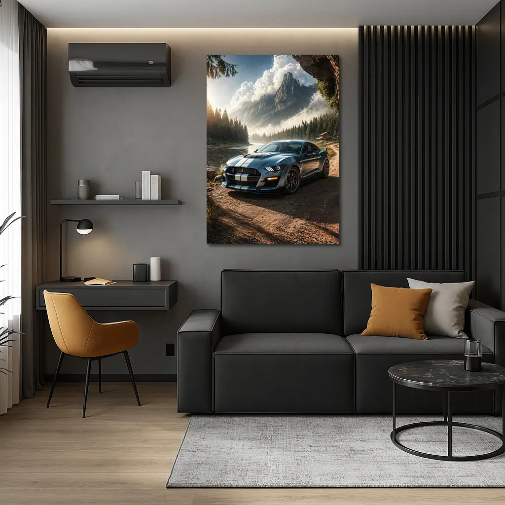 Ford Mustang Shelby GT500 Mountain Forest Scene – Wall Art