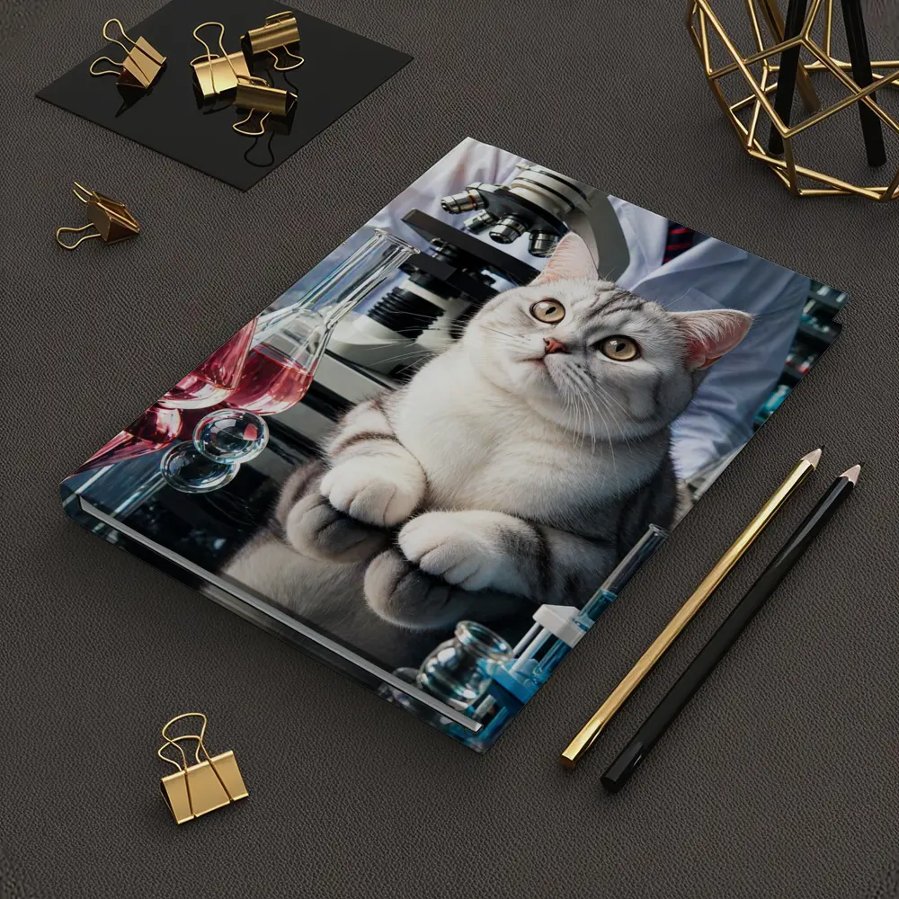 British Shorthair Cat Science Laboratory Setting – Notebooks