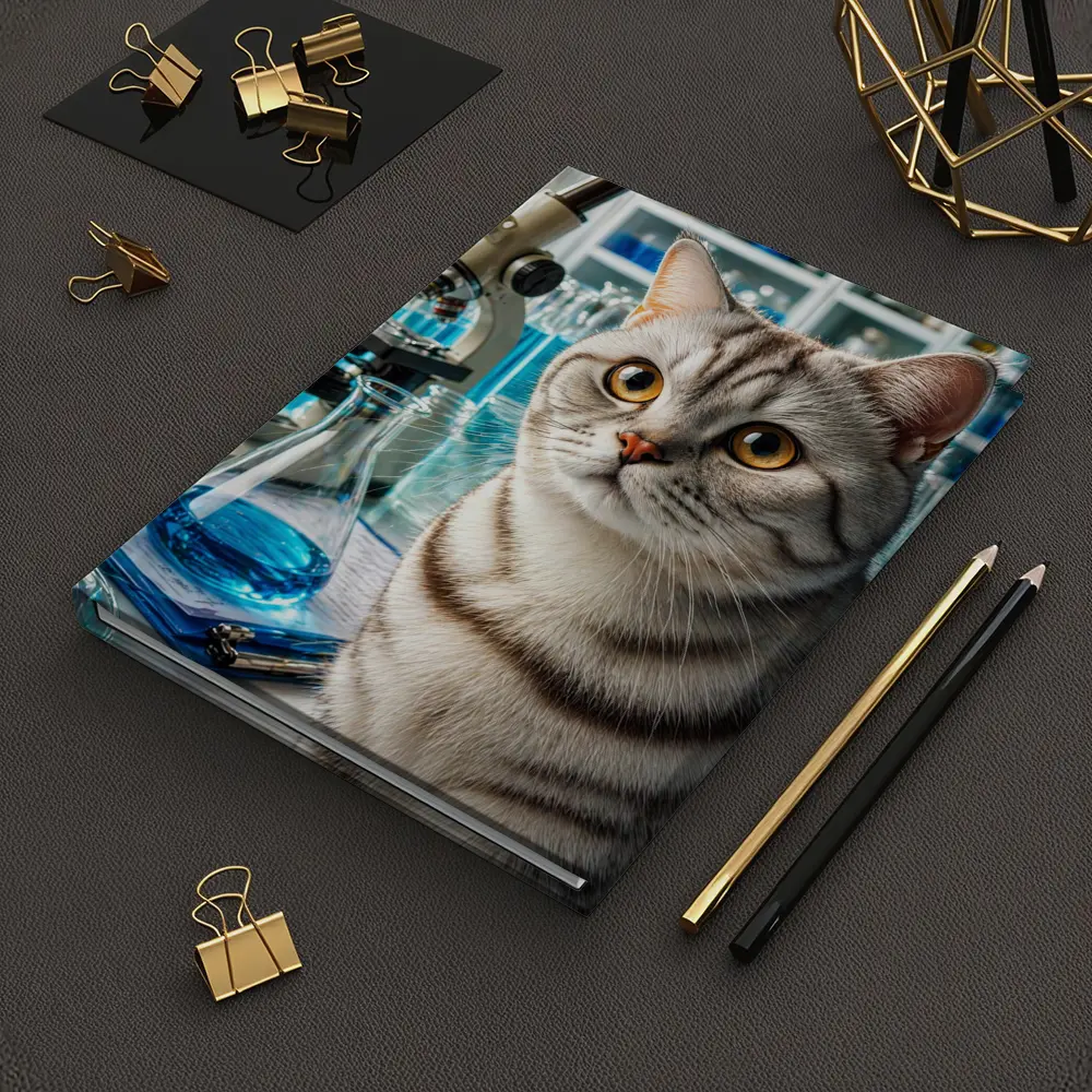 American Shorthair Cat Science Laboratory Setting – Notebooks