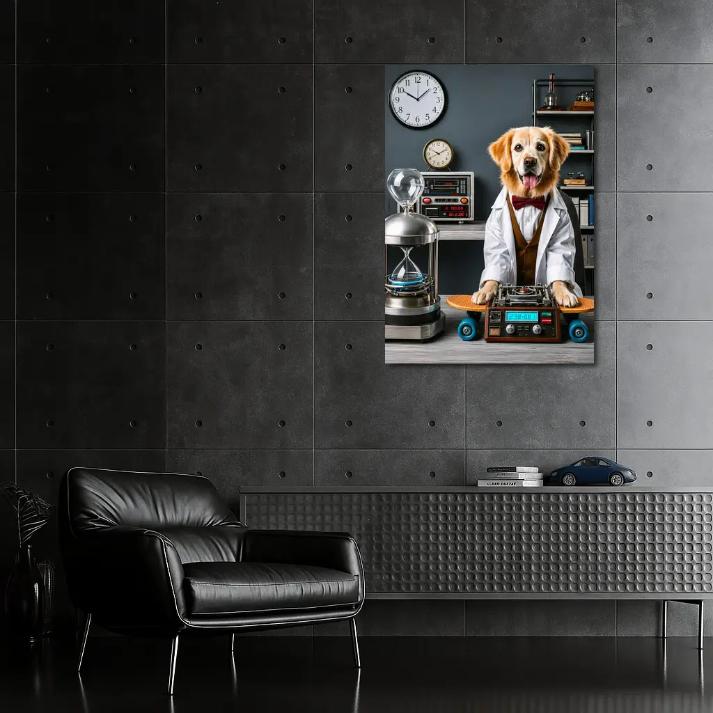 Golden Retriever Scientist Dog Laboratory Setting – Wall Art