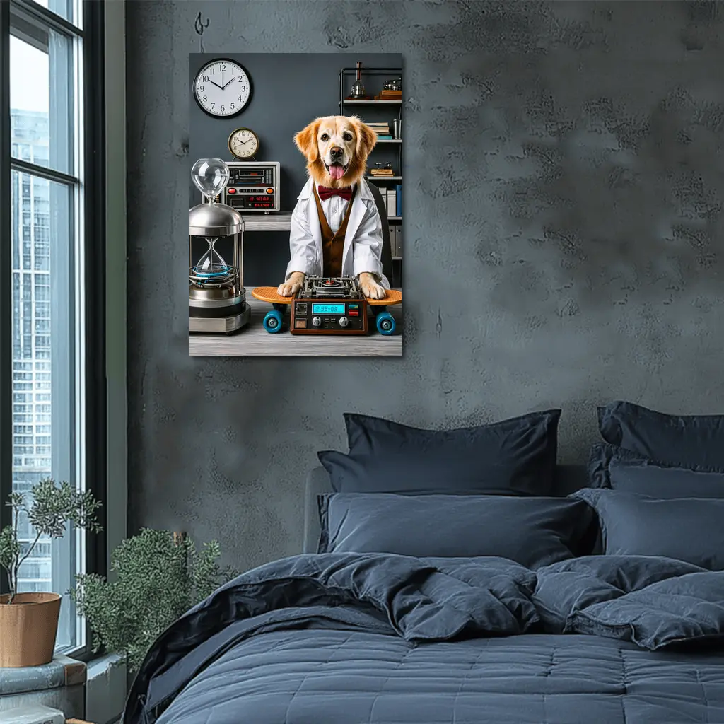 Golden Retriever Scientist Dog Laboratory Setting – Wall Art