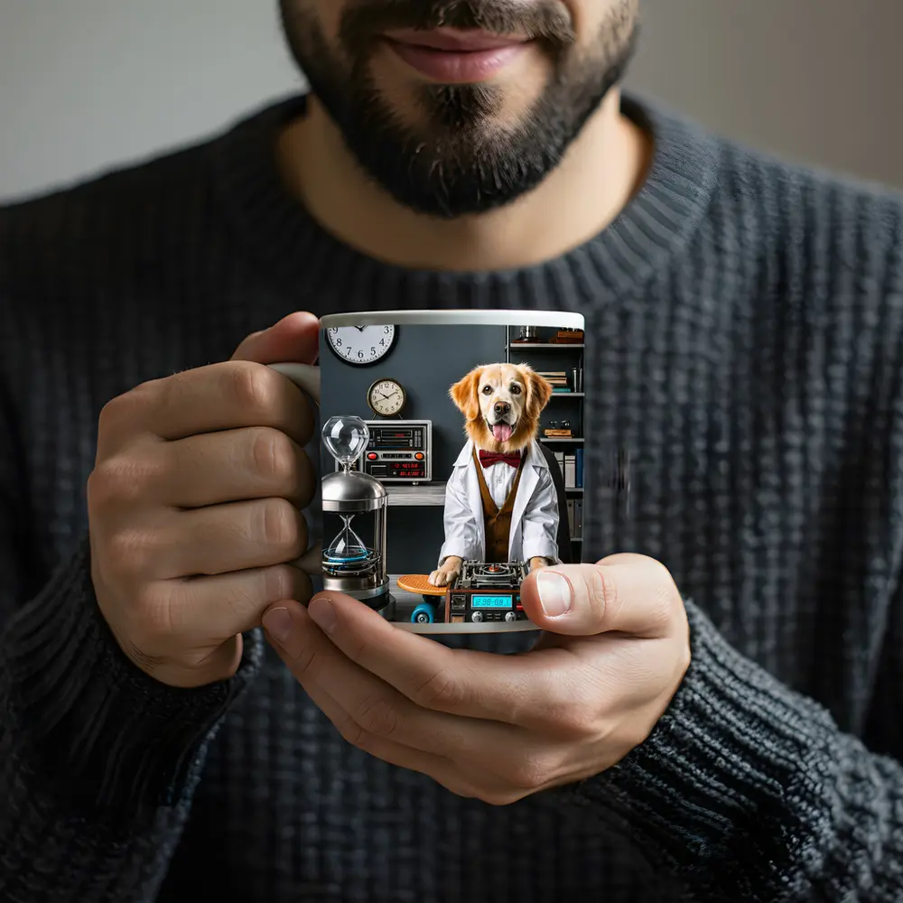 Golden Retriever Scientist Dog Laboratory Setting – Mugs