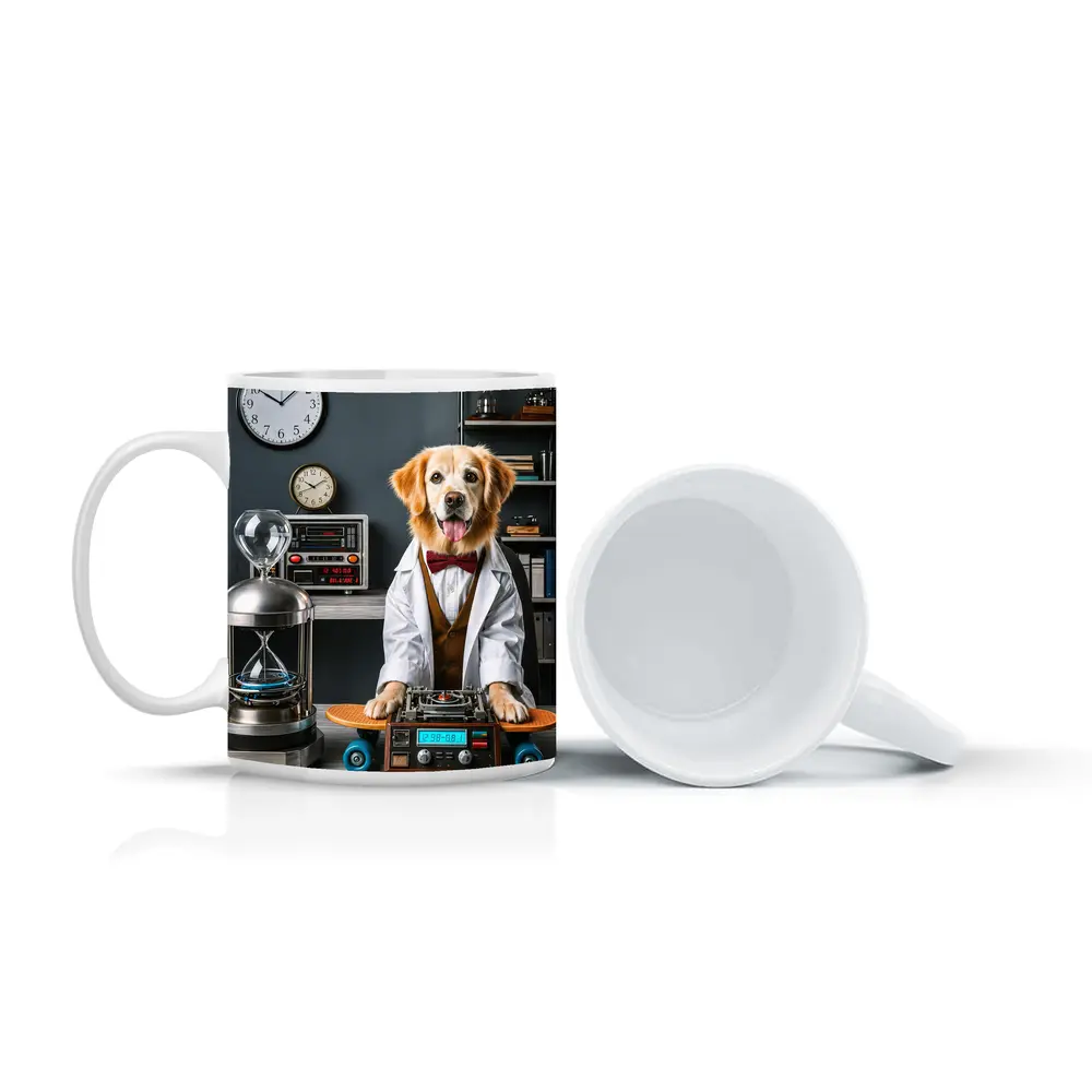 Golden Retriever Scientist Dog Laboratory Setting – Mugs